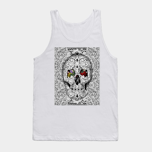 lace skull Tank Top by BekimART